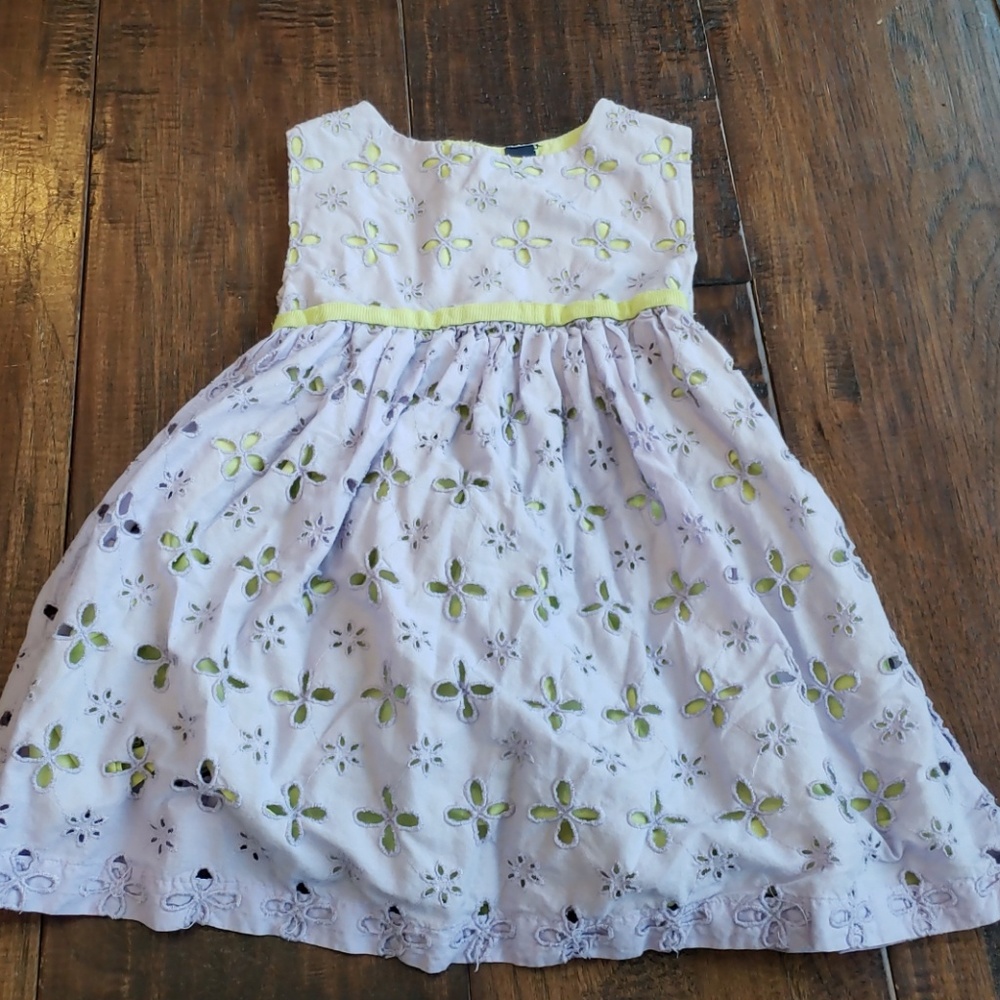 Gap girls green purple spring dress